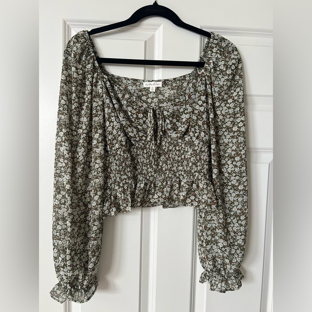 Smocked Floral Blouse